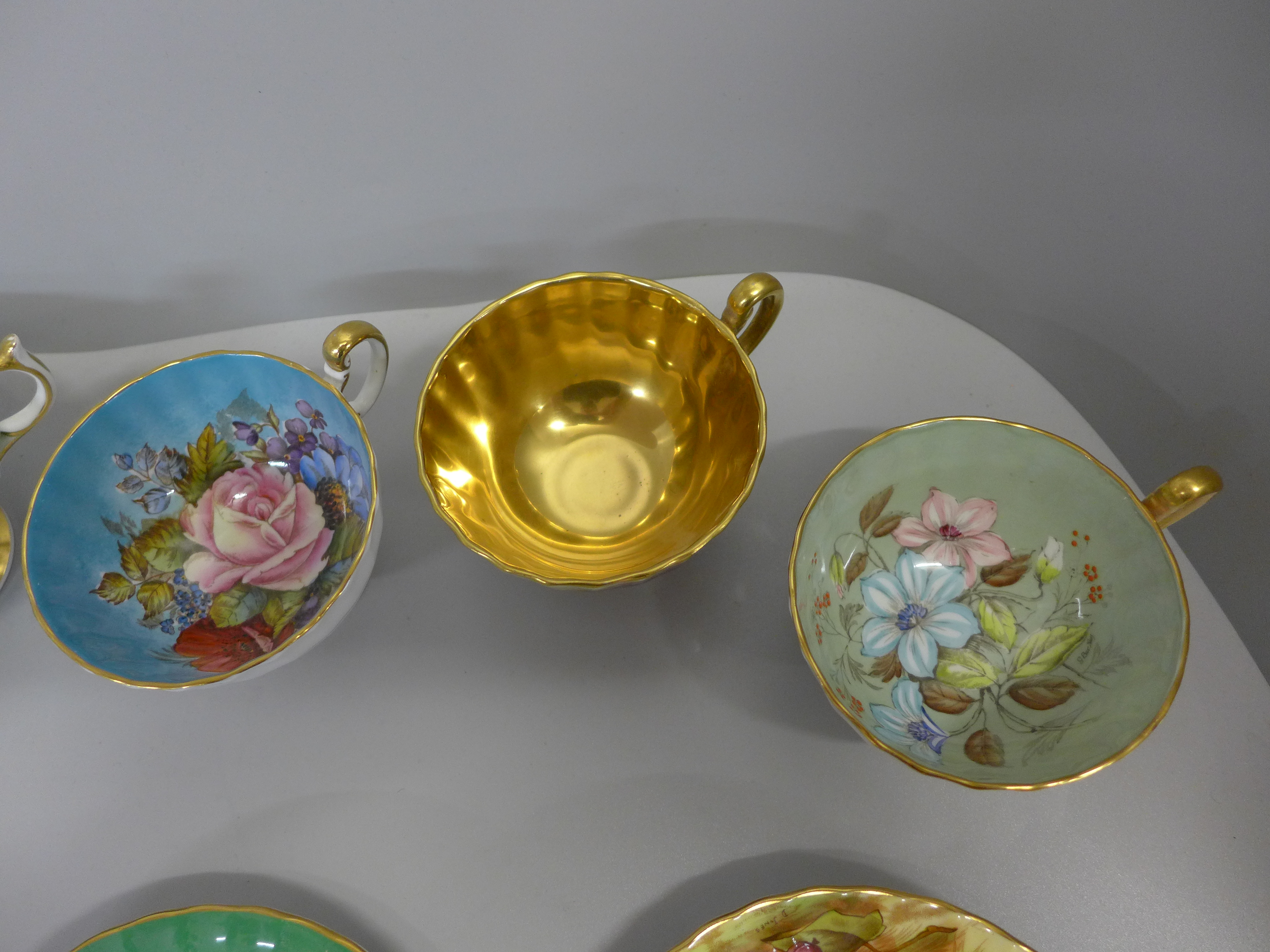 A collection of Aynsley cups and saucers including D Jones and L D Bailey - Image 2 of 7