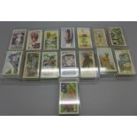 Fifteen sets of cigarette cards
