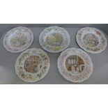 Eight Brambly Hedge collector's plates; four Special Occasion plates and four featuring The Homes