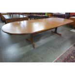 A large G-Plan Fresco teak extending dining table, 73cms h, 232cms l (303cms l), 117cms w