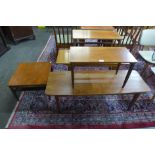 Five teak coffee tables