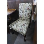 A George III style mahogany and upholstered side chair