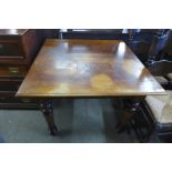 A square oak pub table