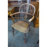 A 19th Century elm and yew wood Windsor chair, a/f