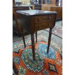 A George IV mahogany drop leaf single drawer lady's sewing table
