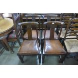 A set of four oak dining chairs