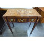 A 19th Century Dutch marquetry inlaid fold over games table