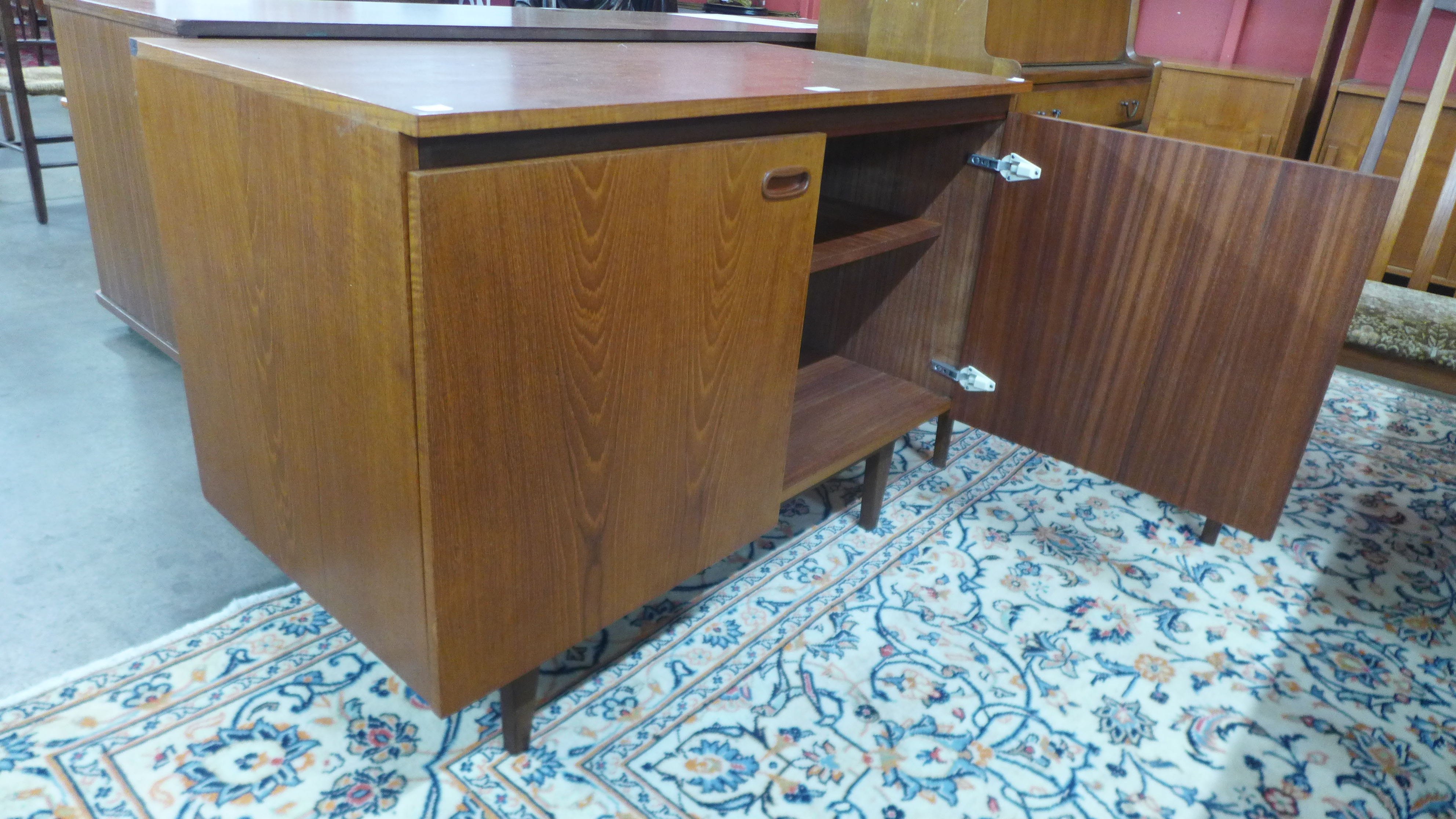A Danish teak fitted two door music cabinet - Image 2 of 2