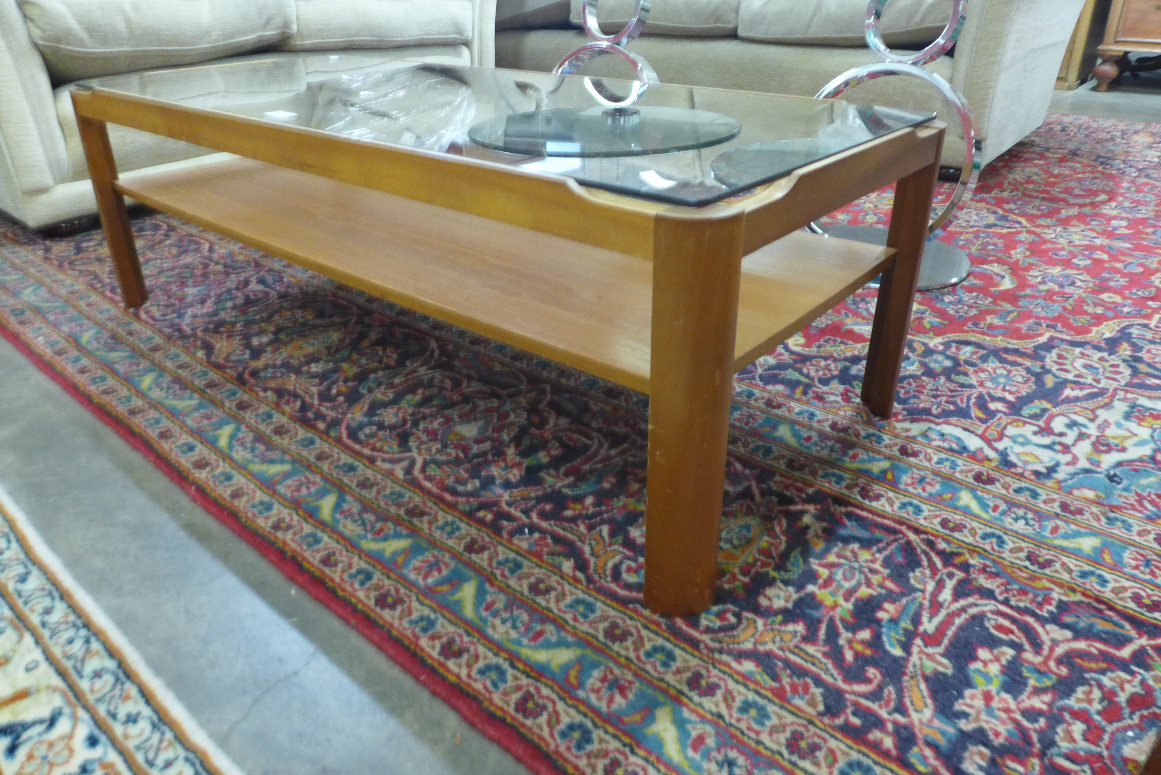 A Myer teak and glass topped coffee table - Image 2 of 2