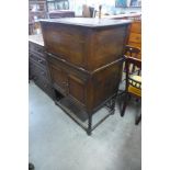 An oak barleytwist cocktail cabinet