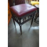 A Victorian mahogany piano stool