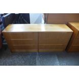 Two teak chests of drawers and two teak cupboards