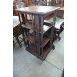 An Edward VII mahogany revolving bookcase