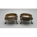 A pair of silver salts, London1787, 95g