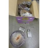 A box of mixed silver plate and cutlery **PLEASE NOTE THIS LOT IS NOT ELIGIBLE FOR POSTING AND