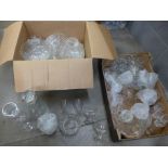 Two boxes of mixed glass including drinking glasses, decanters etc. **PLEASE NOTE THIS LOT IS NOT