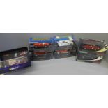 Six Scalextric slot racing cars, Classic editions, and a Slot Mini Auto limited edition Francisco