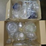 A collection of glassware including bowls, cake stands, etc. **PLEASE NOTE THIS LOT IS NOT