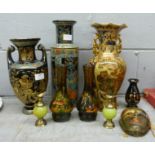 A collection of decorative vases and other items, mainly oriental style **PLEASE NOTE THIS LOT IS