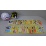 160 Pokemon holographic cards with two Pokeball tins