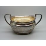 A silver sugar bowl, 256g