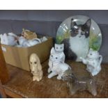 A collection of cat and dog figures and novelty cat teapots **PLEASE NOTE THIS LOT IS NOT ELIGIBLE