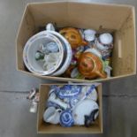 A collection of china including cottage ware style, blue and white, etc. **PLEASE NOTE THIS LOT IS