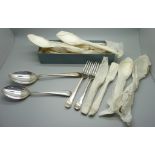 A collection of silver spoons and forks, Viner's, Sheffield 1948, twelve forks, (6+6), ten