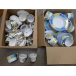 Two boxes of tea wares including Royal Albert and Wedgwood **PLEASE NOTE THIS LOT IS NOT ELIGIBLE