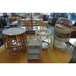 Four pieces of bamboo furniture