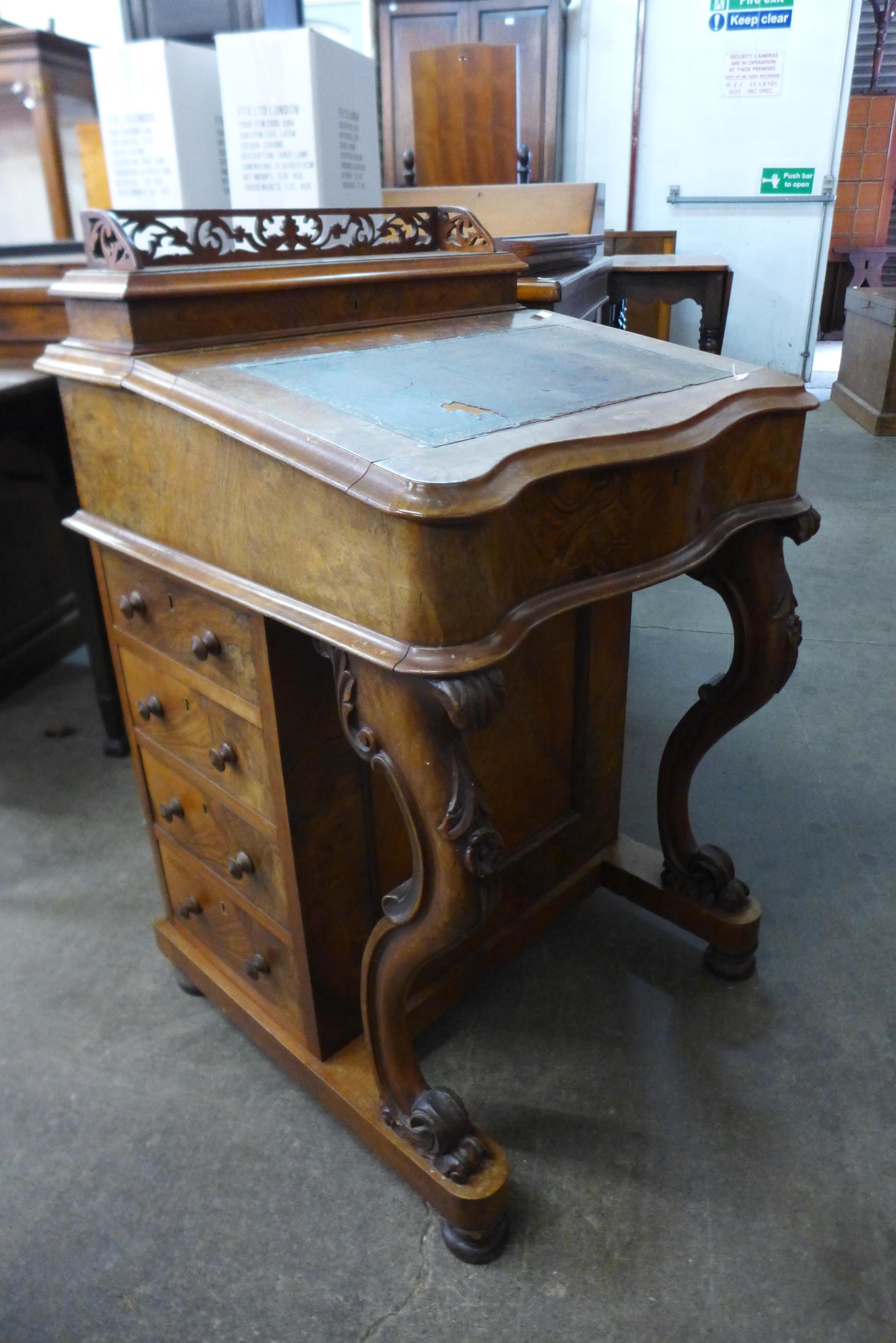 A Victorian walnut Davenport