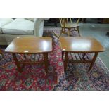 A pair of teak occasional tables