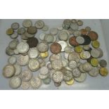 A collection of coins including 460g of 1920 to 1946 silver coins