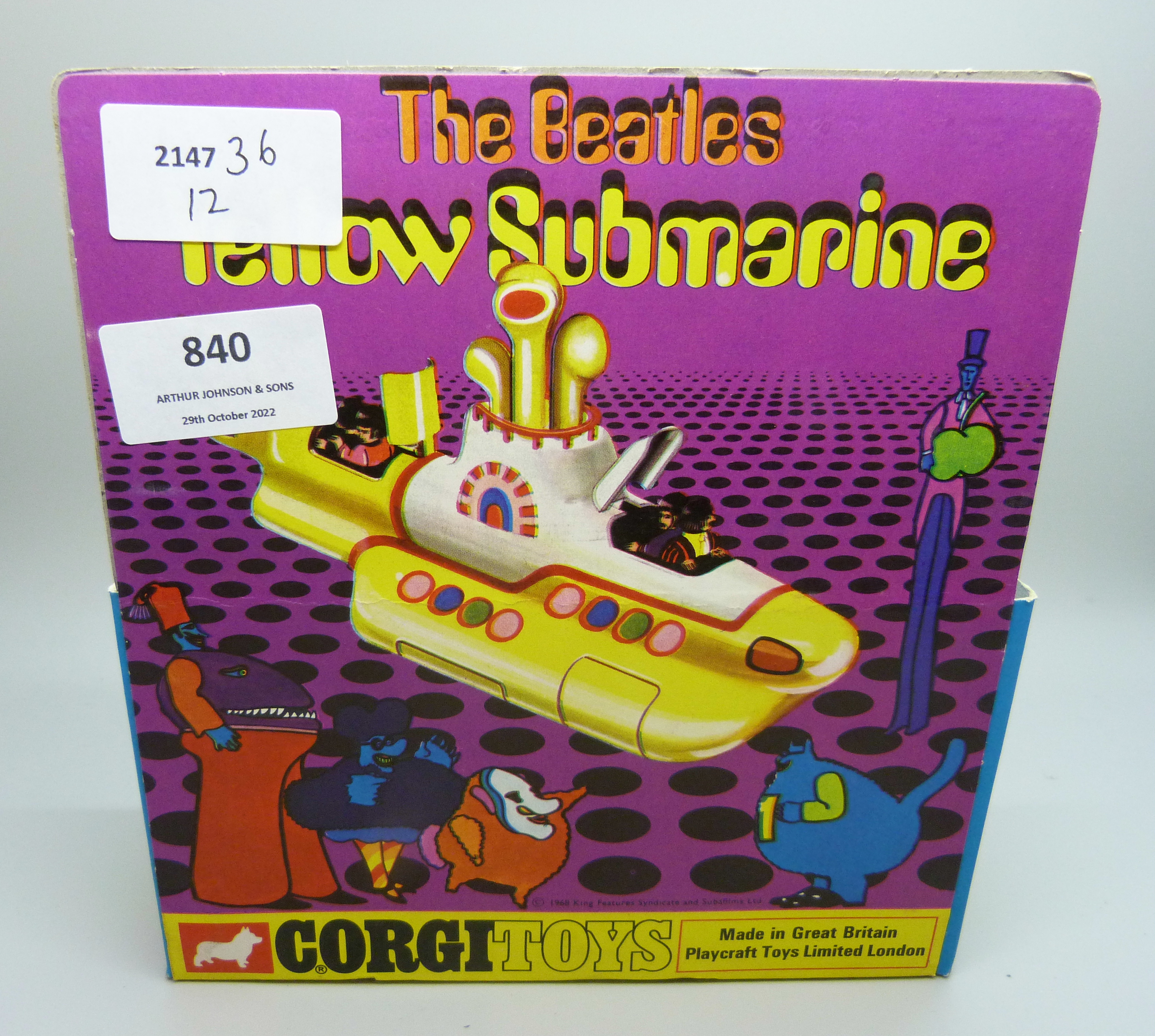 A Corgi Toys 803 The Beatles Yellow Submarine, boxed, (old shop stock) - Image 8 of 8