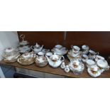 A large collection of Royal Albert Old Country Roses china, twelve setting including tea pots,