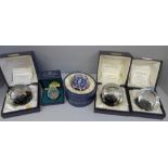 Royal Family paperweights; three Caithness, one Whitefriars and one Swarovski