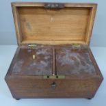 A 19th Century mahogany two-compartment tea caddy