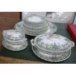 A collection of K&Co Oxford dinnerwares with green decorated borders **PLEASE NOTE THIS LOT IS NOT