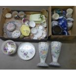 Two boxes of assorted china including Royal Worcester Evesham and Carlton ware **PLEASE NOTE THIS