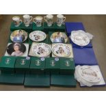 Crown Staffordshire Royal Family plates and Newstead Abbey collectors plates **PLEASE NOTE THIS