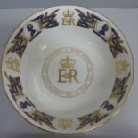 A Coalport Queen Elizabeth II Head of the Commonwealth Silver Jubilee commemorative fruit bowl