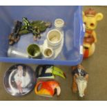 A Royal Doulton figure, Taking Things Easy, a/f, a Sylvac bamboo vase, etc. **PLEASE NOTE THIS LOT