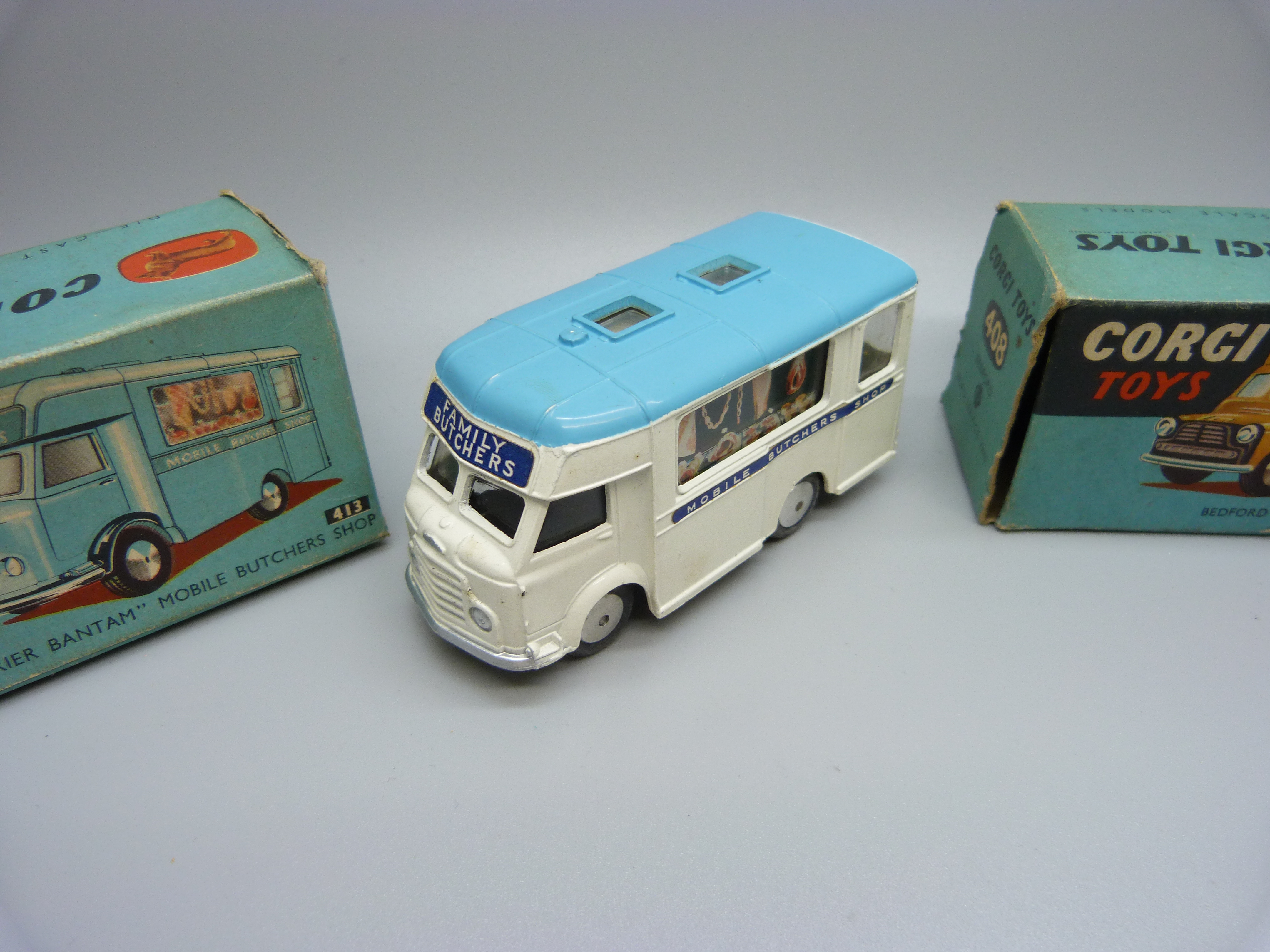 Two Corgi Toys, 408 Bedford Road Service Van and 413 Smith's Karrier Bantam Mobile Butchers Shop, - Image 2 of 7