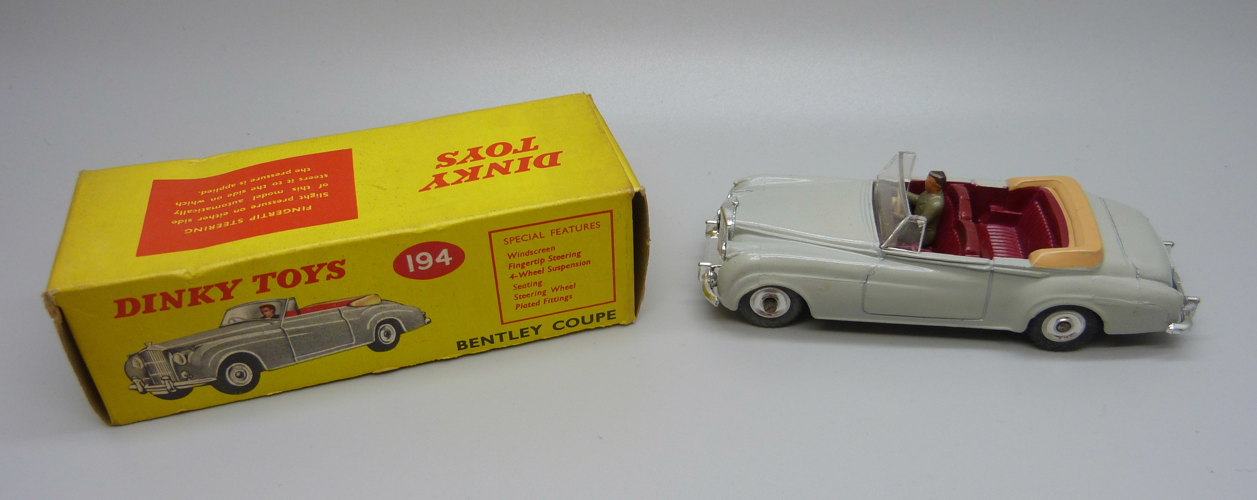 A Dinky Toys 194 Bentley Coupe, boxed, (old shop stock)