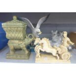 A bird figure and three other figures **PLEASE NOTE THIS LOT IS NOT ELIGIBLE FOR POSTING AND