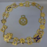 A RAOB chain and a Masonic horse brass