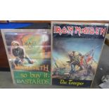 Pop memorabilia; two posters, Iron Maiden The Trooper and Megadeth