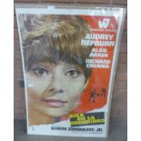 A Spanish 1960s film poster; Audrey Hepburn, Wait Until Dark, 27.5cm x 39.5cm