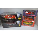 Five model vehicles; three Collezione, one Tonka Polistil and one Burago Ferrari 275, all boxed