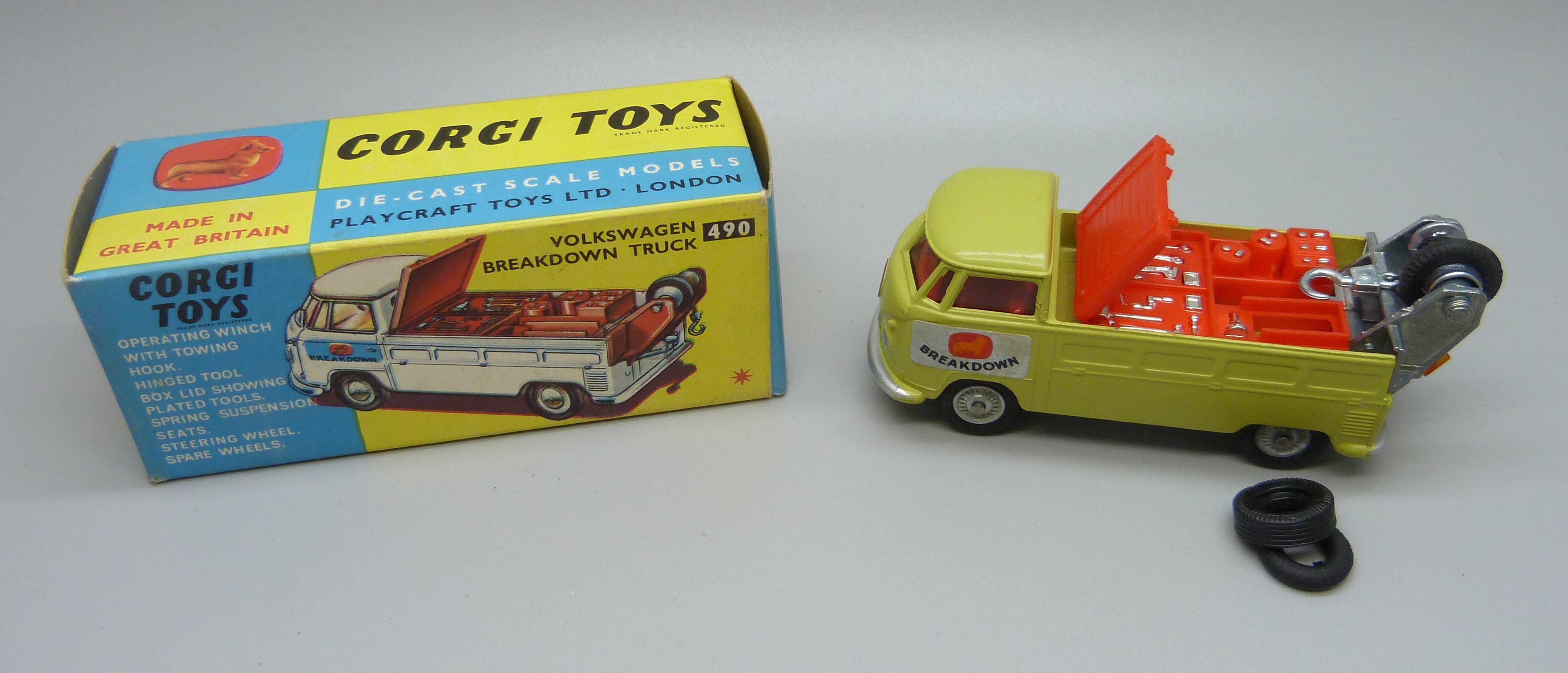 A Corgi Toys 490 Volkswagen Breakdown Truck, boxed, (old shop stock)